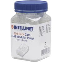 Intellinet Kabel Intellinet verpakking van 100 stuks Cat6 modulaire RJ45-stekkers UTP 2-voudige klem voor gevlochten draad 100 stekkers per pot 502344