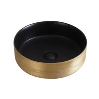 Waskom BWS Keramiek Met Geborsteld Goud Relief 36 cm Zwart Boss & Wessing Waskom BWS Keramiek Met Geborsteld Goud Relief 36 cm Zwart Boss & Wessing