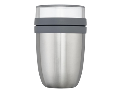 Mepal Lunchpot ellipse - geïsoleerd - natural brushed - 500 ml + 200 ml