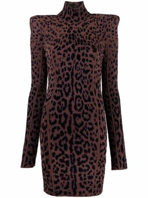 Roberto Cavalli robe courte à imprimé léopard - Marron