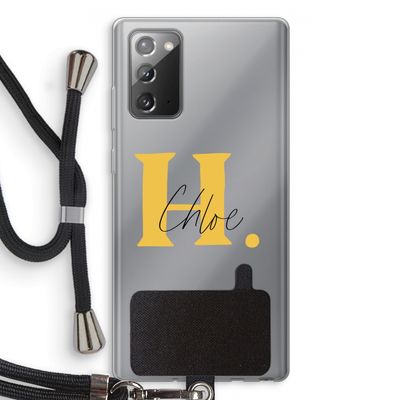 Amber Script: Samsung Galaxy Note 20 / Note 20 5G Transparant Hoesje met koord