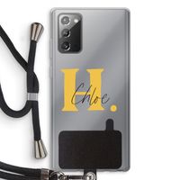 Amber Script: Samsung Galaxy Note 20 / Note 20 5G Transparant Hoesje met koord