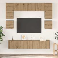 Tv-meubelset 8 pcs artisanaal eikenkleurig 80 x 30 x 30 cm