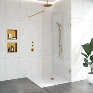 BRAUER Void inloopdouche helder glas 100x200 incl. glascoating PVD goud geborsteld GS-VOI1H100200GG