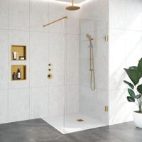 BRAUER Void inloopdouche helder glas 100x200 incl. glascoating PVD goud geborsteld GS-VOI1H100200GG BRAUER Void inloopdouche helder glas 100x200 incl. glascoating PVD goud geborsteld GS-VOI1H100200GG
