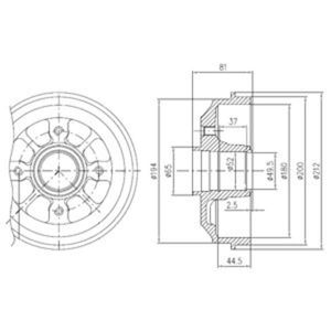 Delphi Diesel Remtrommel BFR282