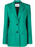 MSGM blazer cintré à simple boutonnage - Vert