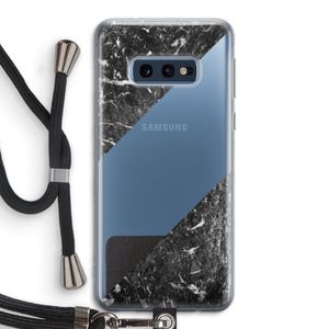 Zwart marmer: Samsung Galaxy S10e Transparant Hoesje met koord