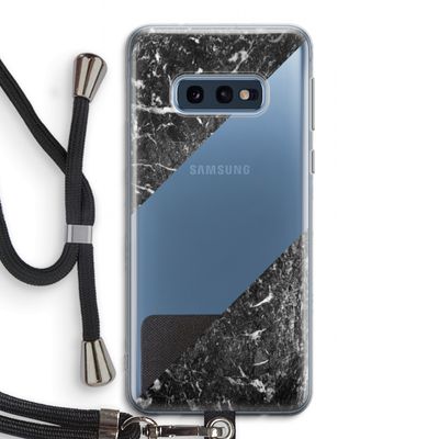 Zwart marmer: Samsung Galaxy S10e Transparant Hoesje met koord
