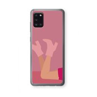 Pink boots: Samsung Galaxy A31 Transparant Hoesje