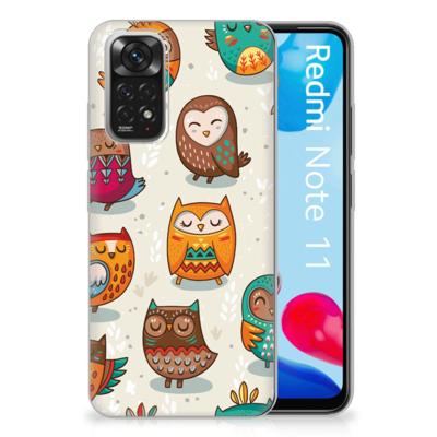 Xiaomi Redmi 10 | Redmi Note 11 4G | TPU Hoesje | Vrolijke Uilen