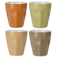 Set van 8x luxe gekleurde porseleinen bekers/koffiekopjes 250 ml - Bekers