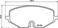 Remblokkenset, schijfrem BREMBO, u.a. für VW, Skoda, Seat