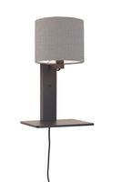 GOOD&MOJO Wandlamp 'Andes' Bamboe en Eco linnen, Met plank, kleur Lichtgrijs