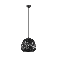 Eglo Zwarte rotan hanglamp Dembleby 1 32cm 43265