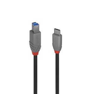 Lindy 36667 USB-kabel 2 m USB 3.2 Gen 1 (3.1 Gen 1) USB C USB B Zwart