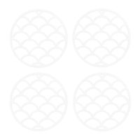 Krumble Siliconen pannenonderzetter rond met schubben patroon - Wit - Set van 4 - thumbnail