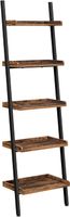 VASAGLE Boekenplank, ladderrek in industrieel ontwerp met 5 niveaus, gemaakt van stalen frame en spaanplaat, voor woonkamer, kantoor, studeerkamer en gang, vintage bruin-zwart LLS047B01 - thumbnail