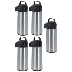 5x RVS thermoskannen/isoleerkannen met pomp 1.8 liter