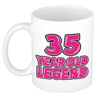 Verjaardag cadeau mok 35 jaar - al zo oud - legende - roze - 350 ml - keramiek