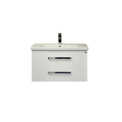 Badkamermeubelset Sanicare Q10 2 Laden 100cm Hoogglans Wit (spiegel optioneel)