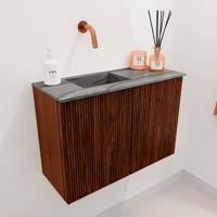 Toiletmeubel Mondiaz Joya Dlux | 60 cm | Meubelkleur Ruby | Faye wastafel Sombra Wasbak Links | Zonder kraangat(en)