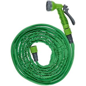 Kinzo Flexibele/uitrekbare tuinslang - 5-10 meter - met sproeikop - tuinbewatering
