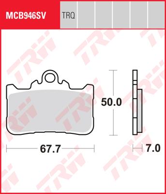 TRW Remblokken, en remschoenen voor de moto, MCB946SV