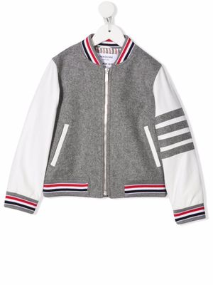 Thom Browne Kids veste bomber à rayures - Gris