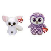 Ty - Knuffel - Beanie Boo's - Phoenix Fox & Moonlight Owl - thumbnail