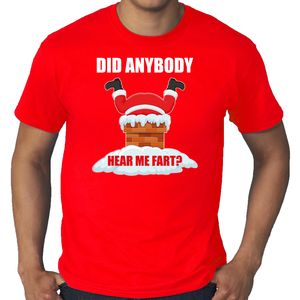 Grote maten fun Kerstshirt / outfit Did anybody hear my fart rood voor heren