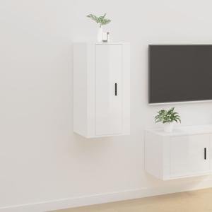Tv-wandmeubel 40x34,5x80 cm hoogglans wit