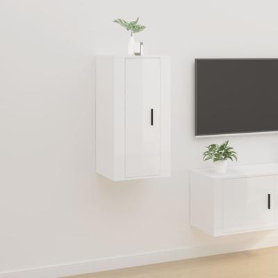 Tv-wandmeubel 40x34,5x80 cm hoogglans wit