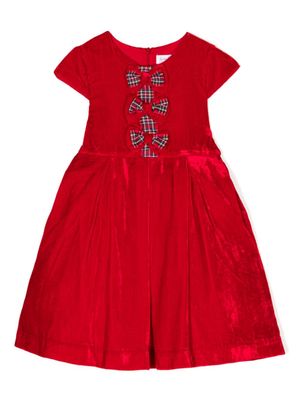 Rachel Riley robe évasée en velours à détail de nœud - Rouge