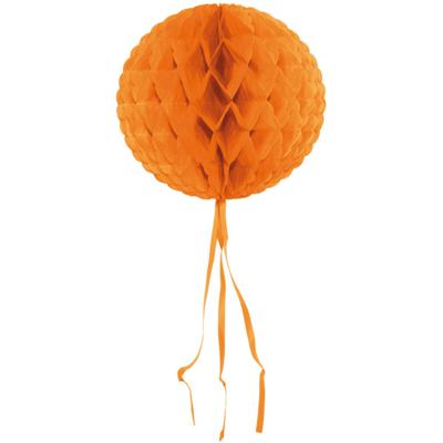 Decoratie bol - oranje - 30 cm - crepe papier - versiering - feestversiering
