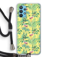 Flamingo party: Samsung Galaxy A32 4G Transparant Hoesje met koord
