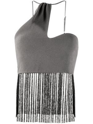 Nanushka haut asymétrique à franges - Gris