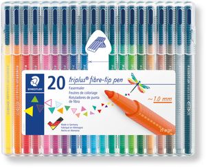 Staedtler viltstift Triplus Color, opstelbare box met 20 kleuren