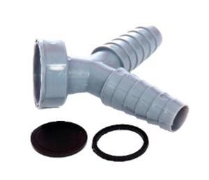 Kirchhoff ECO-SAVE kunststof dubbele apparaataansluiting, grijs, 1"IT x 3/4" mondstuk - 988379249