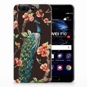 Huawei P10 TPU Hoesje Pauw met Bloemen