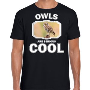 Dieren steenuil t-shirt zwart heren - owls are cool shirt