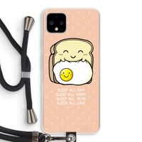 Sleep All Day: Pixel 4 XL Transparant Hoesje met koord