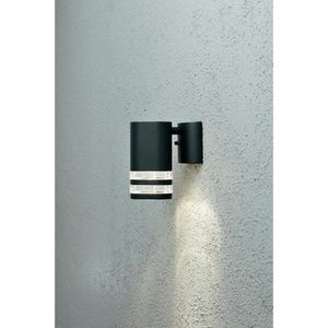 Wandlamp rond mat zwart beneden mat zwart met 2 lichtringen GU 10 fitting Modena 7515-750