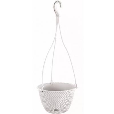 Prosperplats Hangende bloempot Splofy - wit - kunststof - 23 cm - met schotel - plantenpot