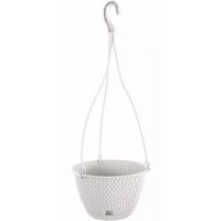 Prosperplats Hangende bloempot Splofy - wit - kunststof - 23 cm - met schotel - plantenpot