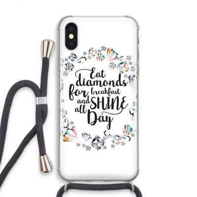 Diamonds: iPhone XS Max Transparant Hoesje met koord