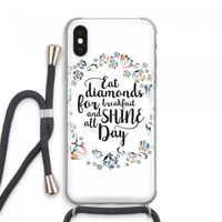 Diamonds: iPhone XS Max Transparant Hoesje met koord