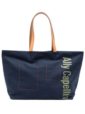 Ally Capellino sac cabas à logo imprimé - Bleu