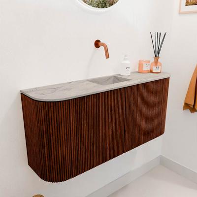 Toiletmeubel Mondiaz Joya Dlux | 93.2 cm | Meubelkleur Ruby | Faye wastafel Glace Wasbak Midden | Zonder kraangat(en)