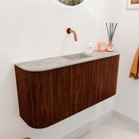Toiletmeubel Mondiaz Joya Dlux | 93.2 cm | Meubelkleur Ruby | Faye wastafel Glace Wasbak Midden | Zonder kraangat(en)